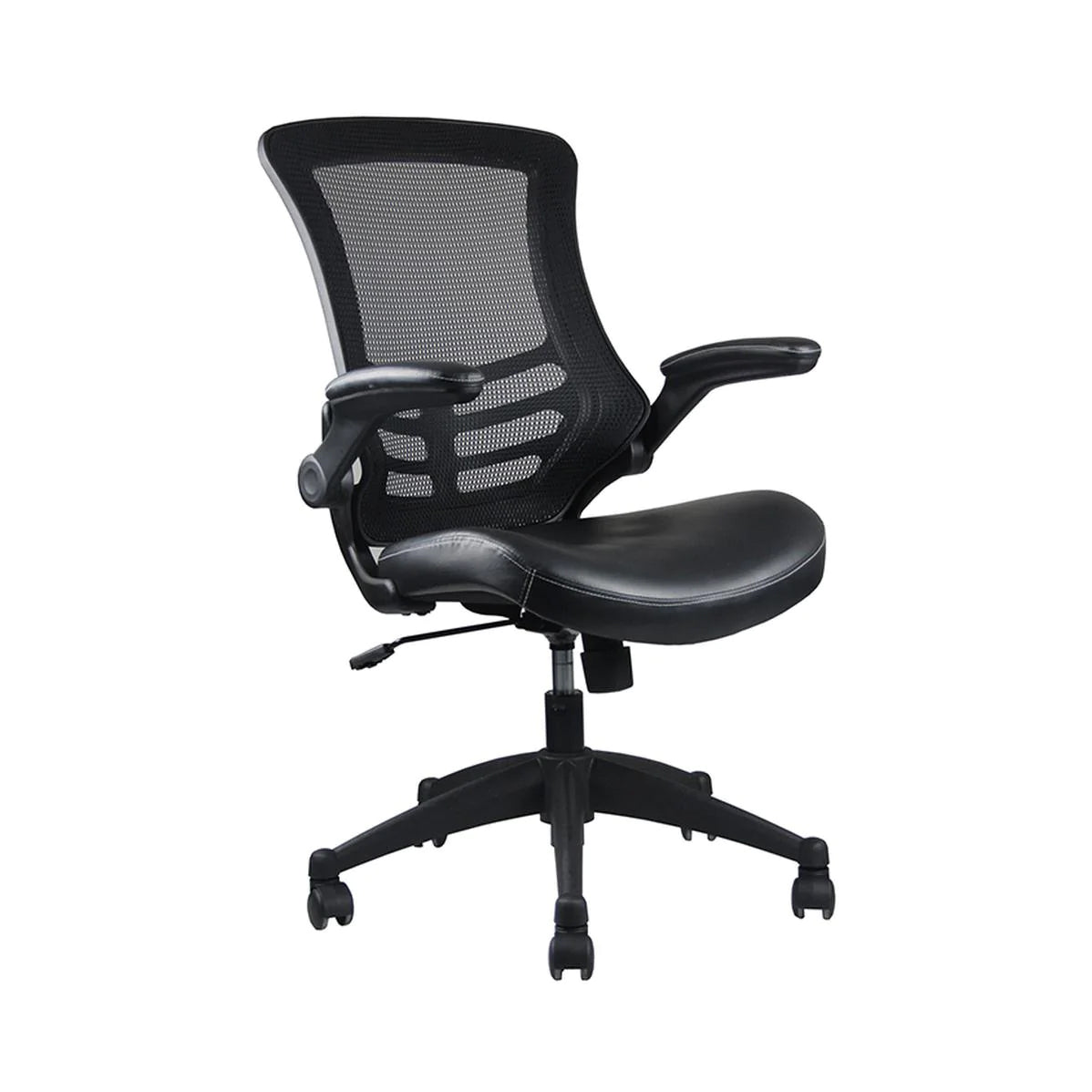 Mesh Task Chair, 20 3/4-, Padded Flip-up, Back, Seat, Frame: Black