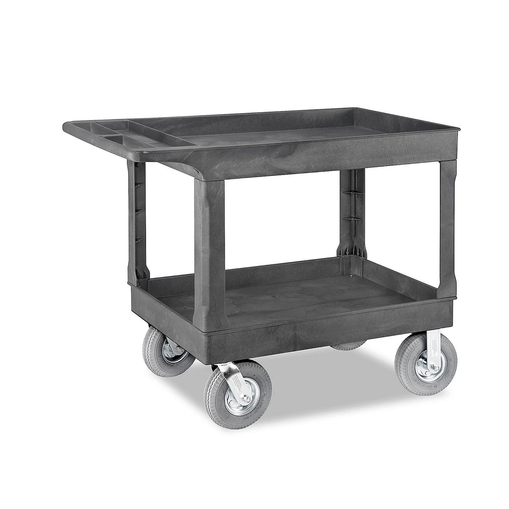 Utility Cart with Plastic Shelves: 500 lb Load Capacity